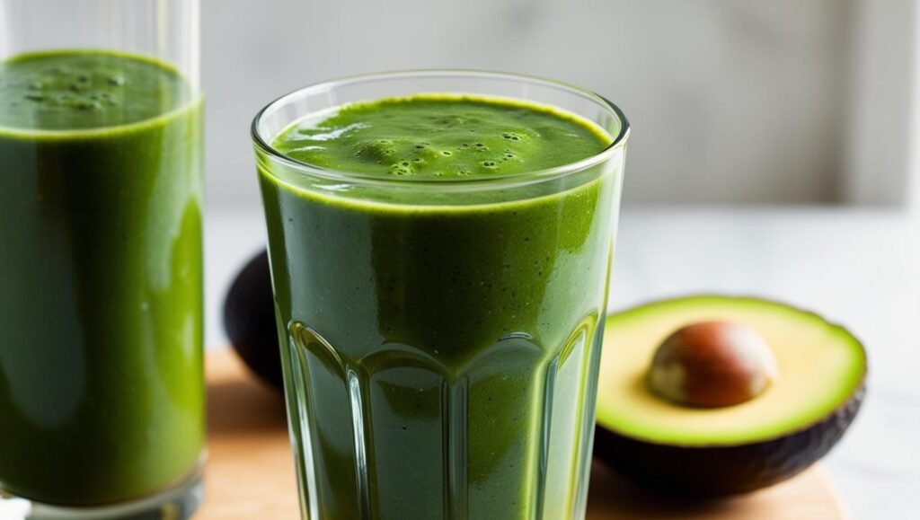 batido de espirulina y aguacate
