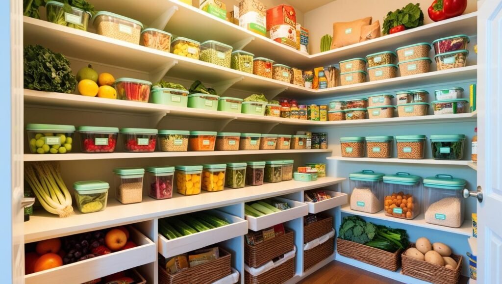 despensa de alimentos organizada con tuppers